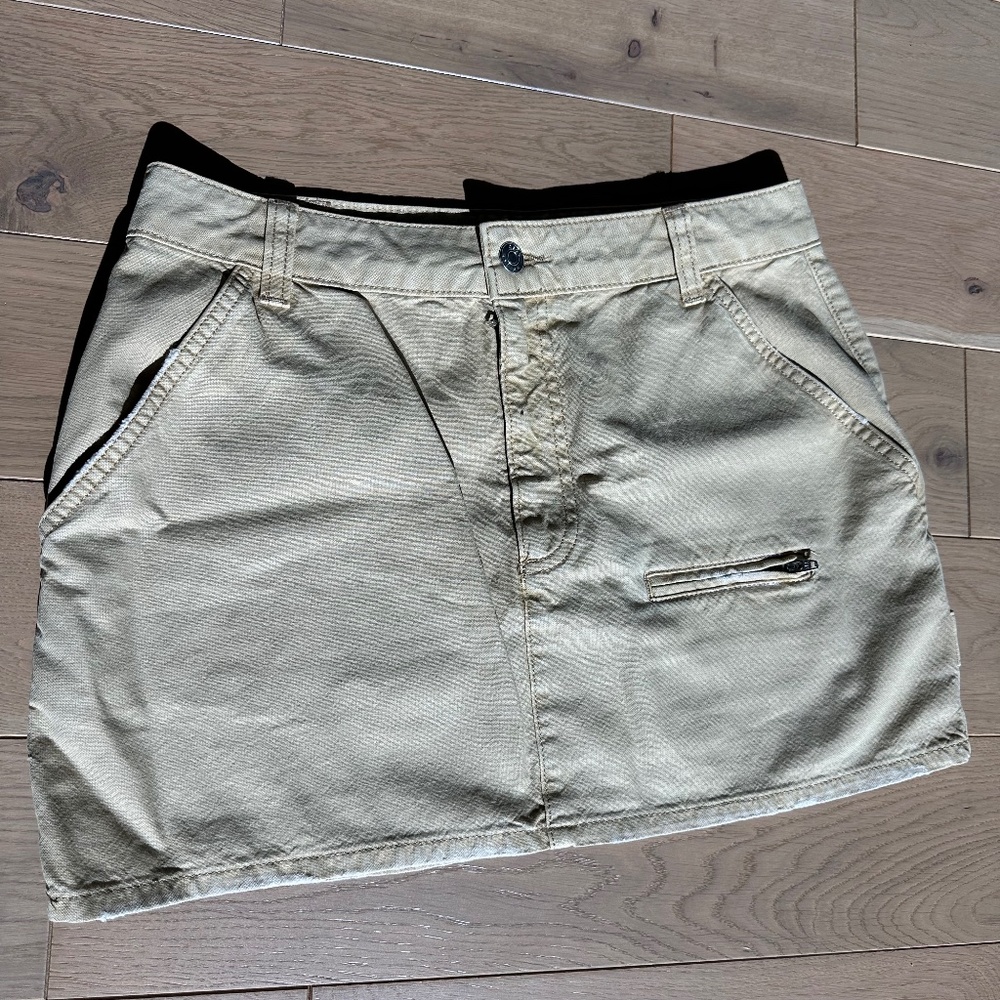 ASOS DESIGN minimal utility skirt in sand